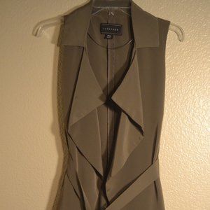 Metaphor - Olive Green Waterfall Sleeveless Coat